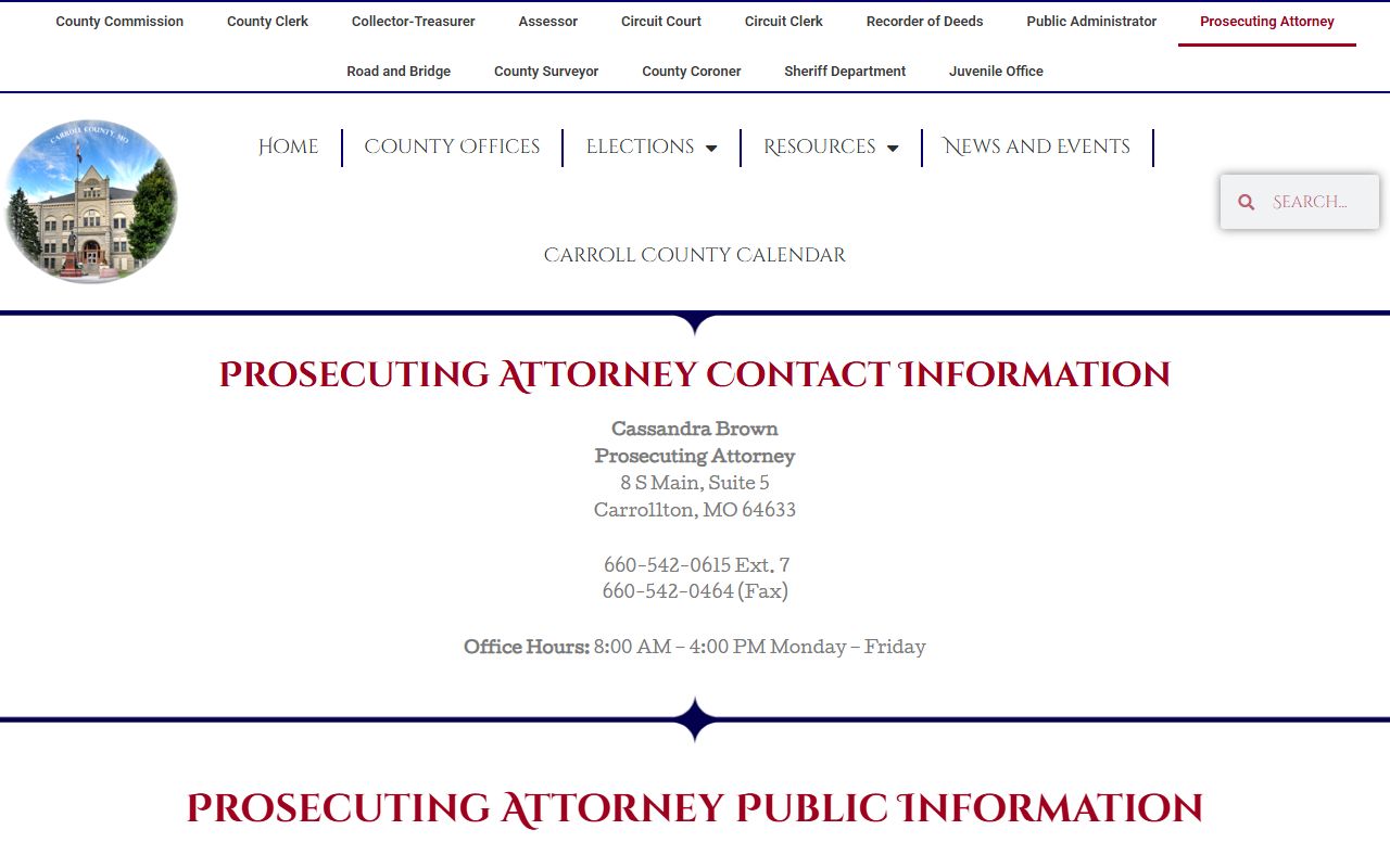 Carroll County court charges after arrest prosecuting attorney page